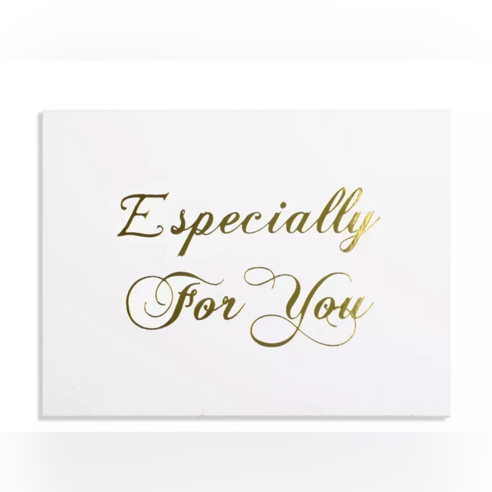 "ESPECIALLY FOR YOU" Set of 15 Note Cards *  -Blank w Gold Foil Letters